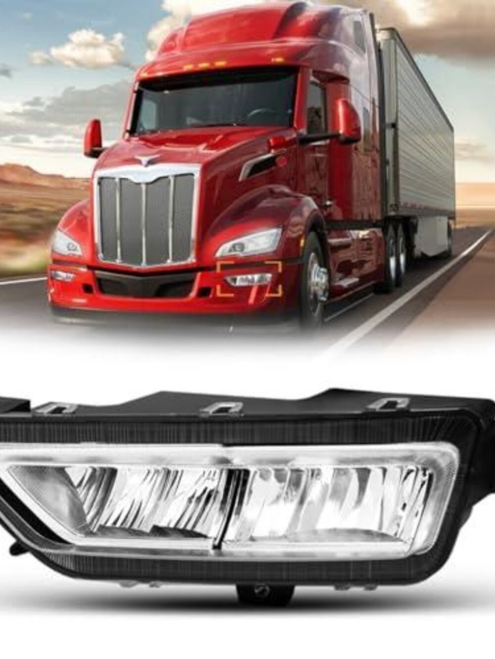 Hpdmauto Fog Light fit for 2023+ Peterbilt 579 Truck DOT/SAE Approved Right Pass